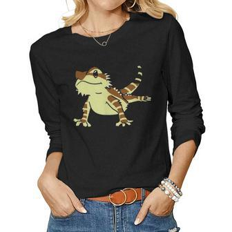 Baby Cute Bearded Dragon Lover Dad Mom Funny Women Graphic Long Sleeve T-shirt - Seseable
