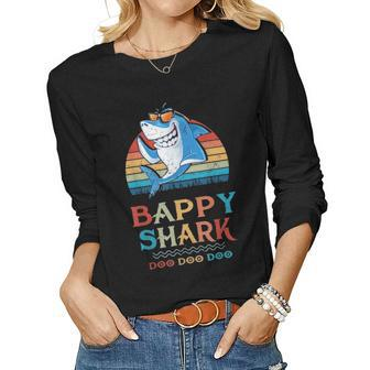 Bappy Shark Fathers Day Gift From Wife Son Daughter V2 Women Graphic Long Sleeve T-shirt - Seseable