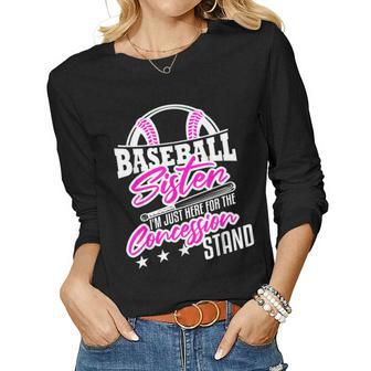 Baseball Sister Concession Stand Women Long Sleeve T-shirt | Mazezy