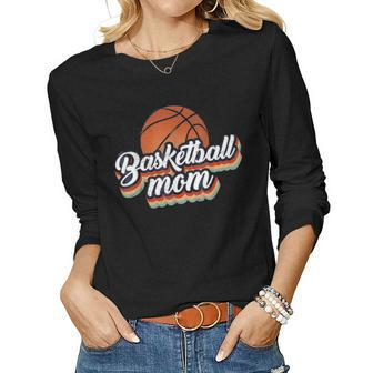 Basketball Mom Vintage 90S Style Basketball Mother Gift V2 Women Graphic Long Sleeve T-shirt - Seseable