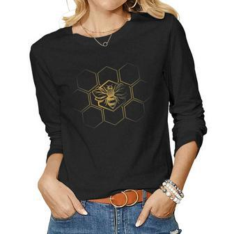 Beekeeper Beekeeping - Honeycomb Love For Bees Women Long Sleeve T-shirt | Mazezy