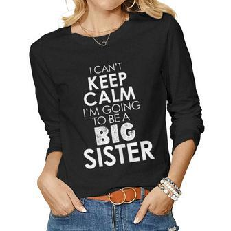 Best Big Sister T Older Sibling Pregnancy Announcement Women Long Sleeve T-shirt | Mazezy