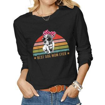 Best French Bulldog Mom Ever Funny Dog Mom Vintage Gifts Women Graphic Long Sleeve T-shirt - Seseable