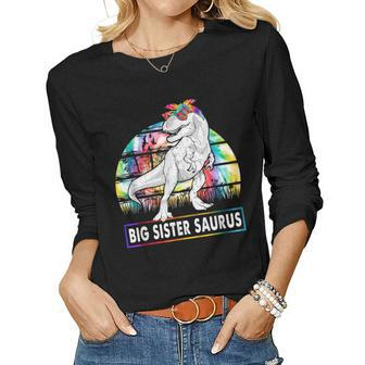 Big Sistersaurus Dinosaur Big Sister Saurus Family Matching Women Long Sleeve T-shirt | Mazezy DE
