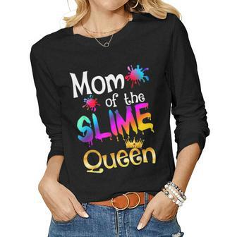 Birthday Matching Party Mom Of The Slime Queen Women Long Sleeve T-shirt | Mazezy