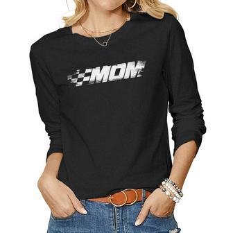 Birthday Party Racing Family Pit Crew Race Mom Women Long Sleeve T-shirt | Mazezy