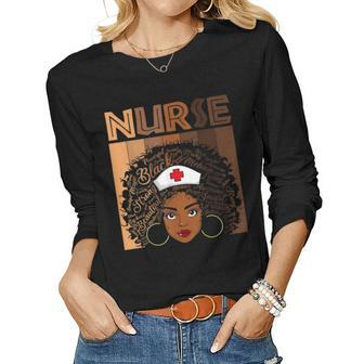 Black Nurse For Women Girls African Melanin Nursing Women Long Sleeve T-shirt | Mazezy