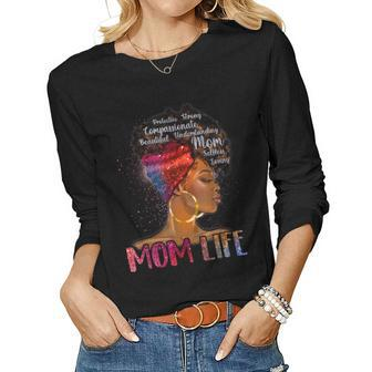 Black Woman Dope Mom Life African American Women Long Sleeve T-shirt | Mazezy