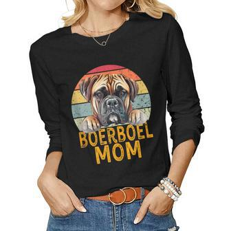 Boerboel Dog Mom Retro Sunset Style My Dogs Are My Cardio Women Long Sleeve T-shirt | Mazezy