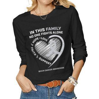 Brain Cancer Awareness Gifts Products Men Women Brain Cancer Women Graphic Long Sleeve T-shirt - Seseable