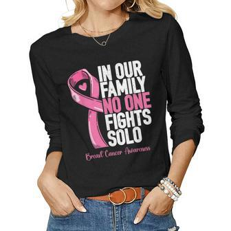 Breast Cancer Support Family Women Breast Cancer Awareness  Women Graphic Long Sleeve T-shirt