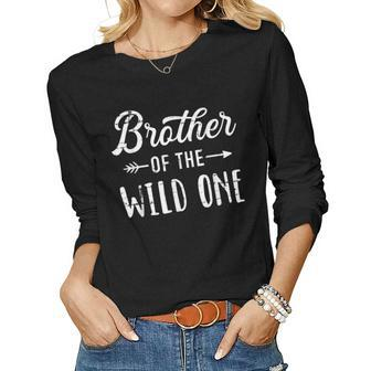 Brother Of The Wild One Daughter Matching Family Women Graphic Long Sleeve T-shirt - Seseable