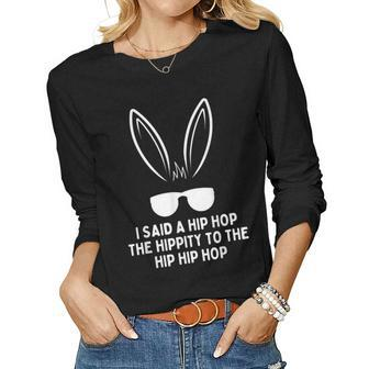Bunny Sunglass Hip Hop Hippity Easter Mens & Womens Women Long Sleeve T-shirt | Mazezy