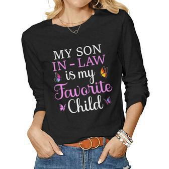 Butterfly Women My Son In Law Is My Favorite Child Women Long Sleeve T-shirt | Mazezy CA