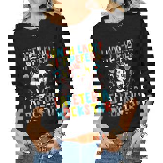 Womens Cafeteria Worker Lunch Lady Appreciation Teacher Rockstar Women Long Sleeve T-shirt | Mazezy