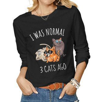 Cat S Women Funny Cat Mom Dad Crazy Cat Lady Gift Women Graphic Long Sleeve T-shirt - Seseable