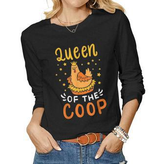 Chicken Lady Mom Farmer Farming Gift Women Graphic Long Sleeve T-shirt - Seseable