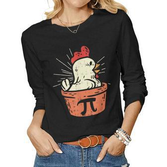 Chicken Pot Pi Day Pie Math Lover Geek 314 Women Long Sleeve T-shirt | Mazezy