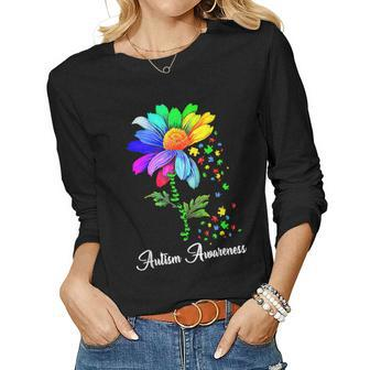 Choose Kind Autism Awareness Month Women Sunflower Mom Women Long Sleeve T-shirt | Mazezy