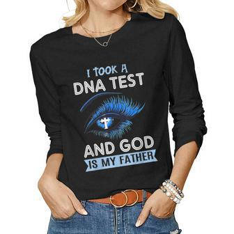 Christian I Took Dna Test And God Is My Father Women Long Sleeve T-shirt | Mazezy
