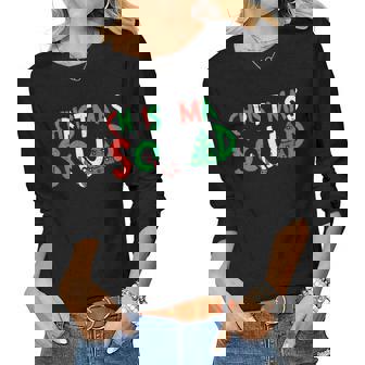 Christmas Squad Xmas Pj Christmas Pajamas Family Kids Friend Women Long Sleeve T-shirt | Mazezy