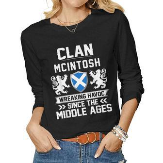 Clan Mcintosh Scottish Family Scotland Mothers Day Fathers Women Graphic Long Sleeve T-shirt - Seseable