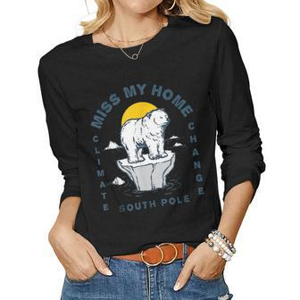 Climate Change Gifts Polar Bear Clothing Mother Earth Women Graphic Long Sleeve T-shirt - Seseable