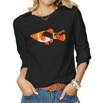 Colorful Platy Fish Dad Mom Birth-Day Women Long Sleeve T-shirt | Mazezy