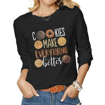 Cookies Make Everything Better Funny Christmas Women Graphic Long Sleeve T-shirt - Seseable