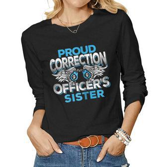 Correction Officers Sister Law Enforcement Family Women Long Sleeve T-shirt | Mazezy