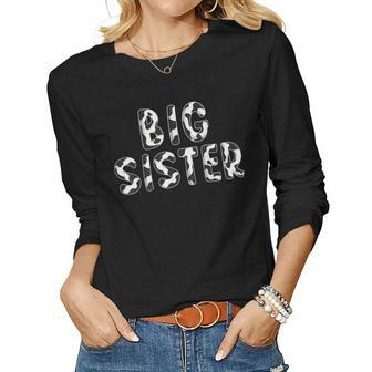 Cow Big Sister Birthday Family Matching Mothers Day Boy Girl  Women Graphic Long Sleeve T-shirt