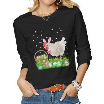 Cute Chicken Easter Day Bunny Eggs Easter Costume Mens Women Long Sleeve T-shirt | Mazezy
