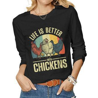 Cute Chicken For Men Women Chicken Farmer Whisperer Lovers Women Long Sleeve T-shirt | Mazezy