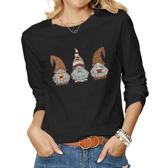 Cute Coffee Gnomes Café Lovers Caffeine Women Long Sleeve T-shirt | Mazezy
