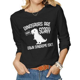 Cute Dinosaur World Down Syndrome Day T Shirt Women Kids Women Long Sleeve T-shirt | Mazezy