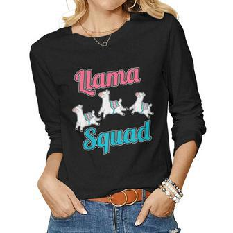 Cute Leaping Llamas Animal Lover Llama Squad Women Long Sleeve T-shirt | Mazezy