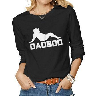 Dad Bod Dadbod Silhouette With Beer Gut Women Long Sleeve T-shirt | Mazezy
