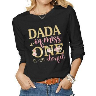 Dada Of Little Miss Onederful 1St Birthday Family Matching Women Graphic Long Sleeve T-shirt - Seseable