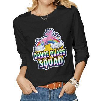 Dance Class Squad Retro Cute Rainbow Unicorn Dancer Women Long Sleeve T-shirt | Mazezy DE
