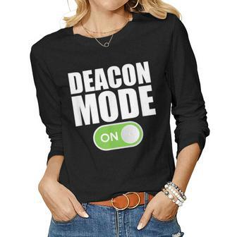 Deacon Mode - Religious Christian Minister Catholic Church Women Long Sleeve T-shirt | Mazezy