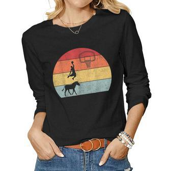 Donkey Basketball Player Coach Sport Ride Donkey Basketball Women Graphic Long Sleeve T-shirt - Seseable