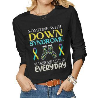 Down Syndrome Socks Awareness Day 2021 Parents Dad Mom Gift Women Graphic Long Sleeve T-shirt - Seseable