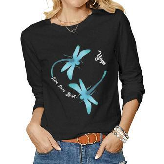 Dragonfly Live Love Spoil Yaya Funny Yaya Gift For Mom Women Women Graphic Long Sleeve T-shirt - Seseable