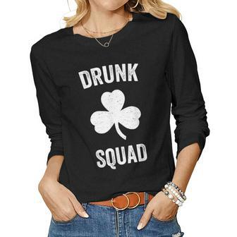 Drunk Squad St Patricks Day Drinking Matching Women Long Sleeve T-shirt | Mazezy