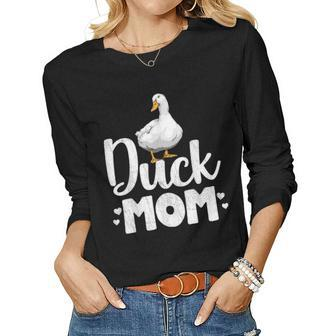 Duck Mom Funny Water Duckling Gifts Women Graphic Long Sleeve T-shirt - Seseable