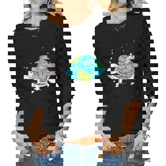 Earth Day 2023 Restore Save The Planet Earth Sea Turtle Women Long Sleeve T-shirt | Mazezy