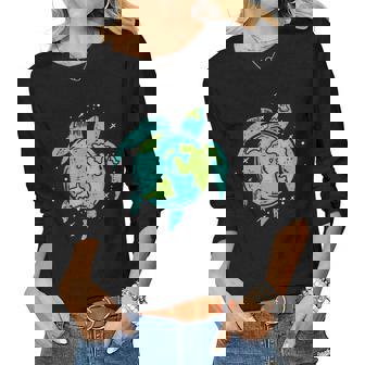 Earth Day Sea Turtle Save The Planet Women Men Kids Women Long Sleeve T-shirt | Mazezy