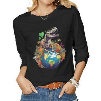 Earth Day T-Rex For Toddlers Men Women Kids Ns Boys Women Long Sleeve T-shirt | Mazezy