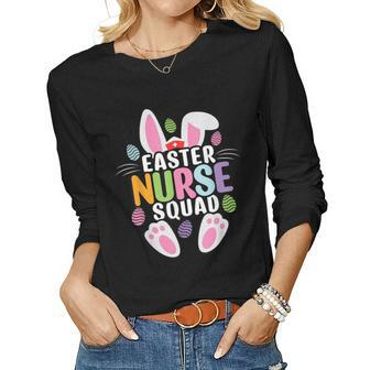 Easter Nurse Squad Crew Group Team Bunny Eggs Matching Women Long Sleeve T-shirt | Mazezy CA