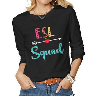 Esl Squad Teacher Back To School Women Long Sleeve T-shirt | Mazezy